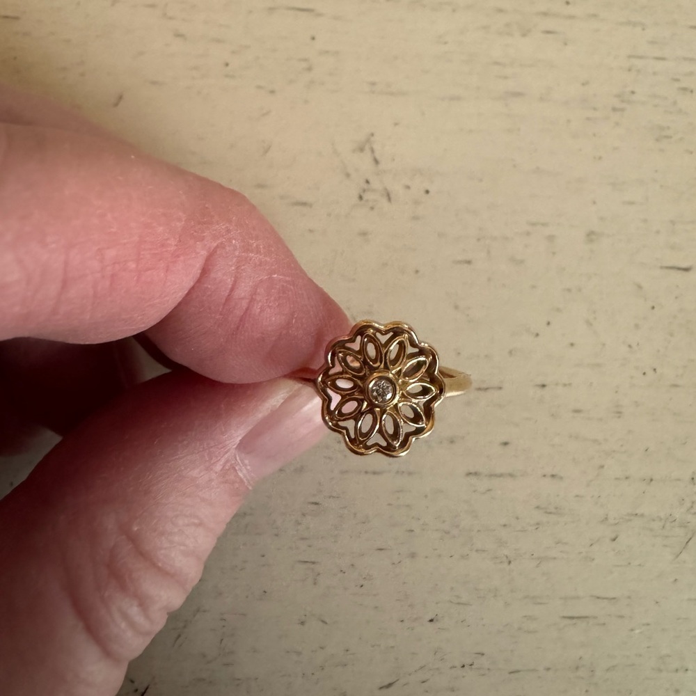 Pandora 14k Gold Radiance Diamond Ring - Picture 2 of 4